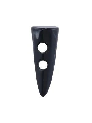 2-Hole Black with Grey Marble Texture Toggle Button