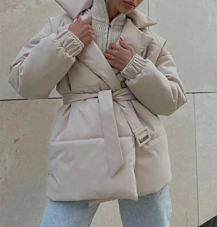 A&A Winter Belted-Up Pocket Parka Coat