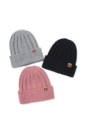 ABB10V - Manhattan hat co. Basic rib knit cuffed beanie