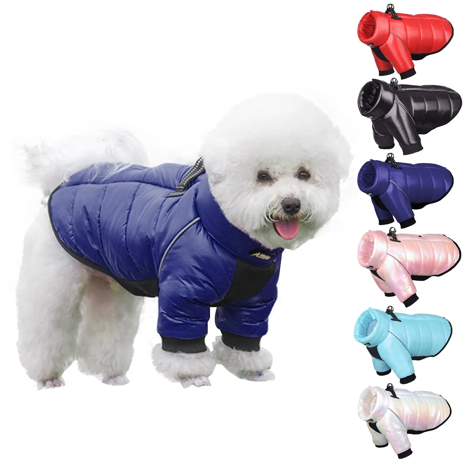 Aiitle Dog Winter Warm Reflective Coat Fleece Lined