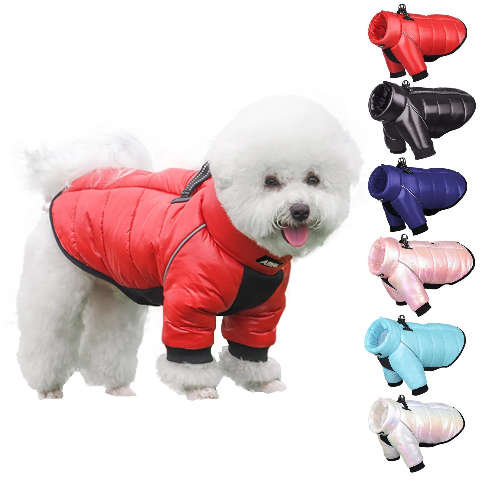 Aiitle Dog Winter Warm Reflective Coat Fleece Lined