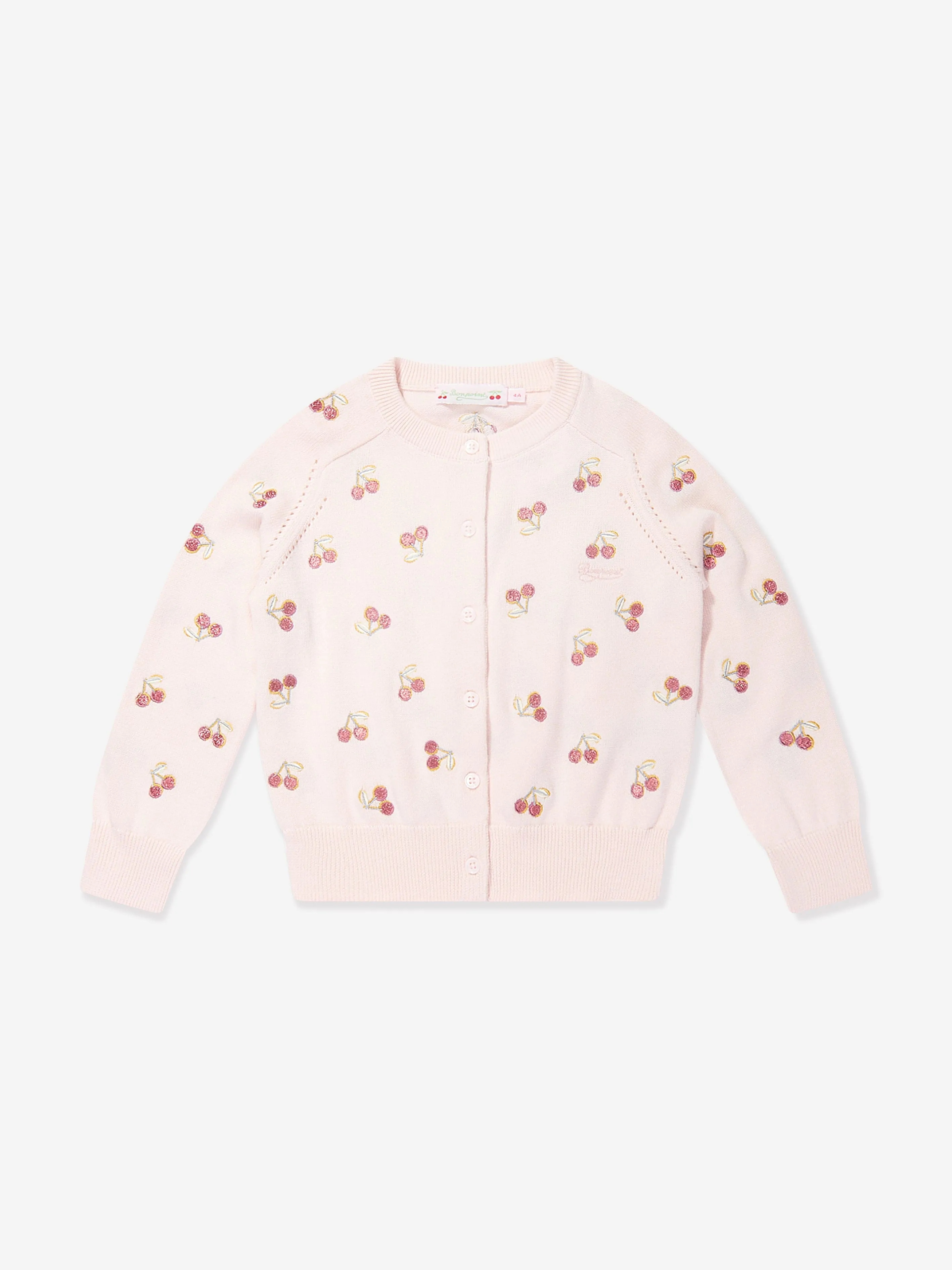 Bonpoint Girls Aizoon Cardigan in Pink