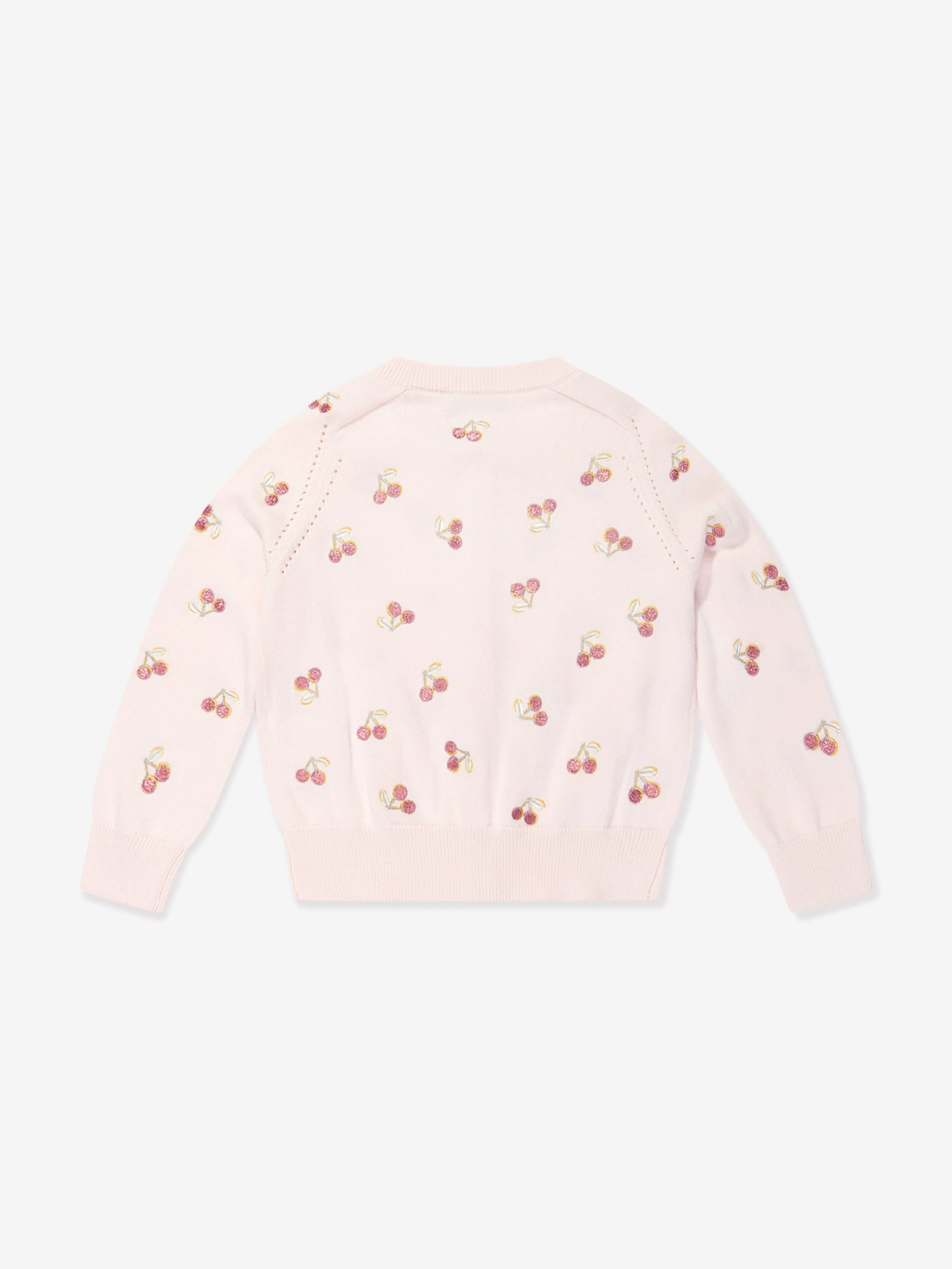 Bonpoint Girls Aizoon Cardigan in Pink