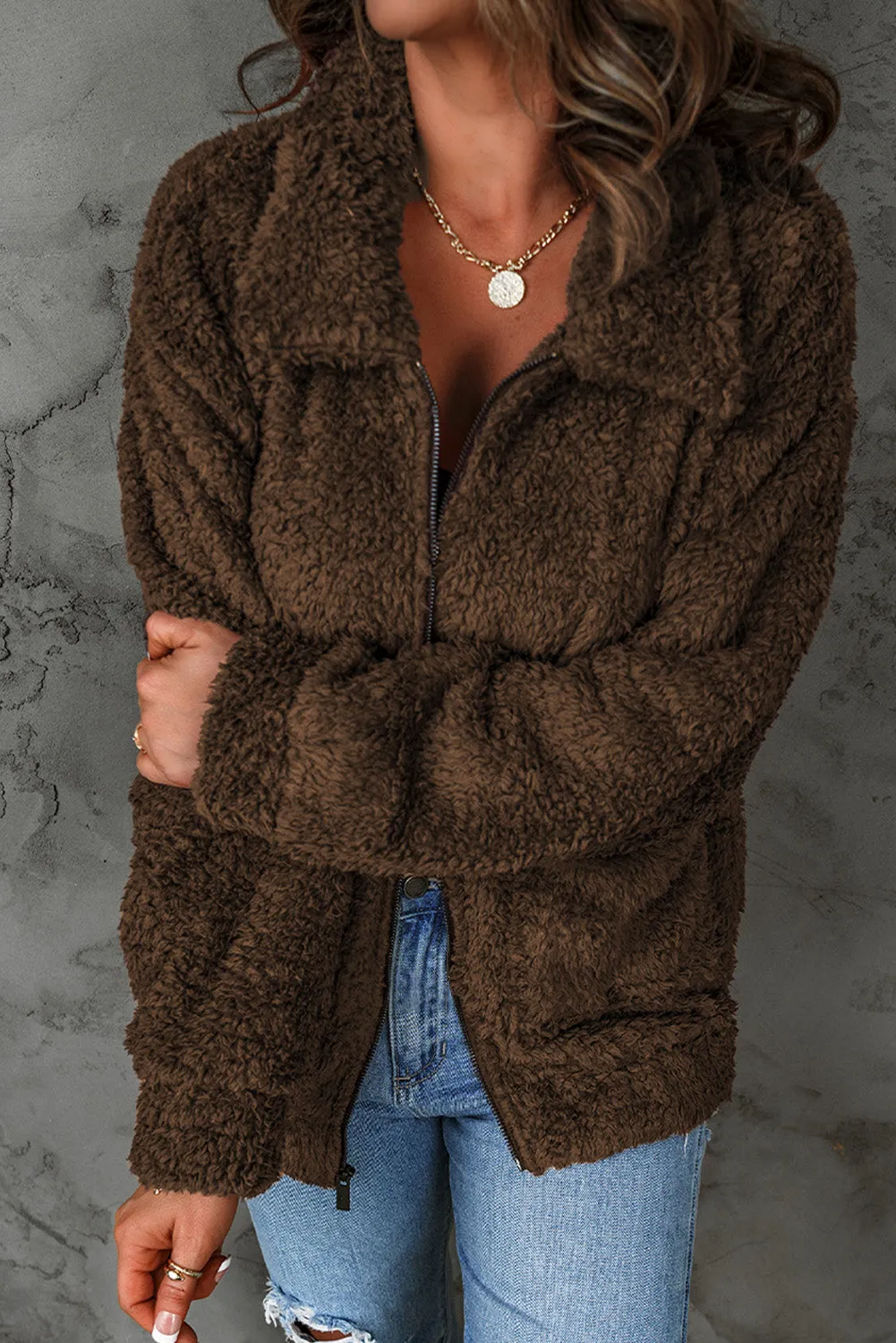 Brown Fleece Coat