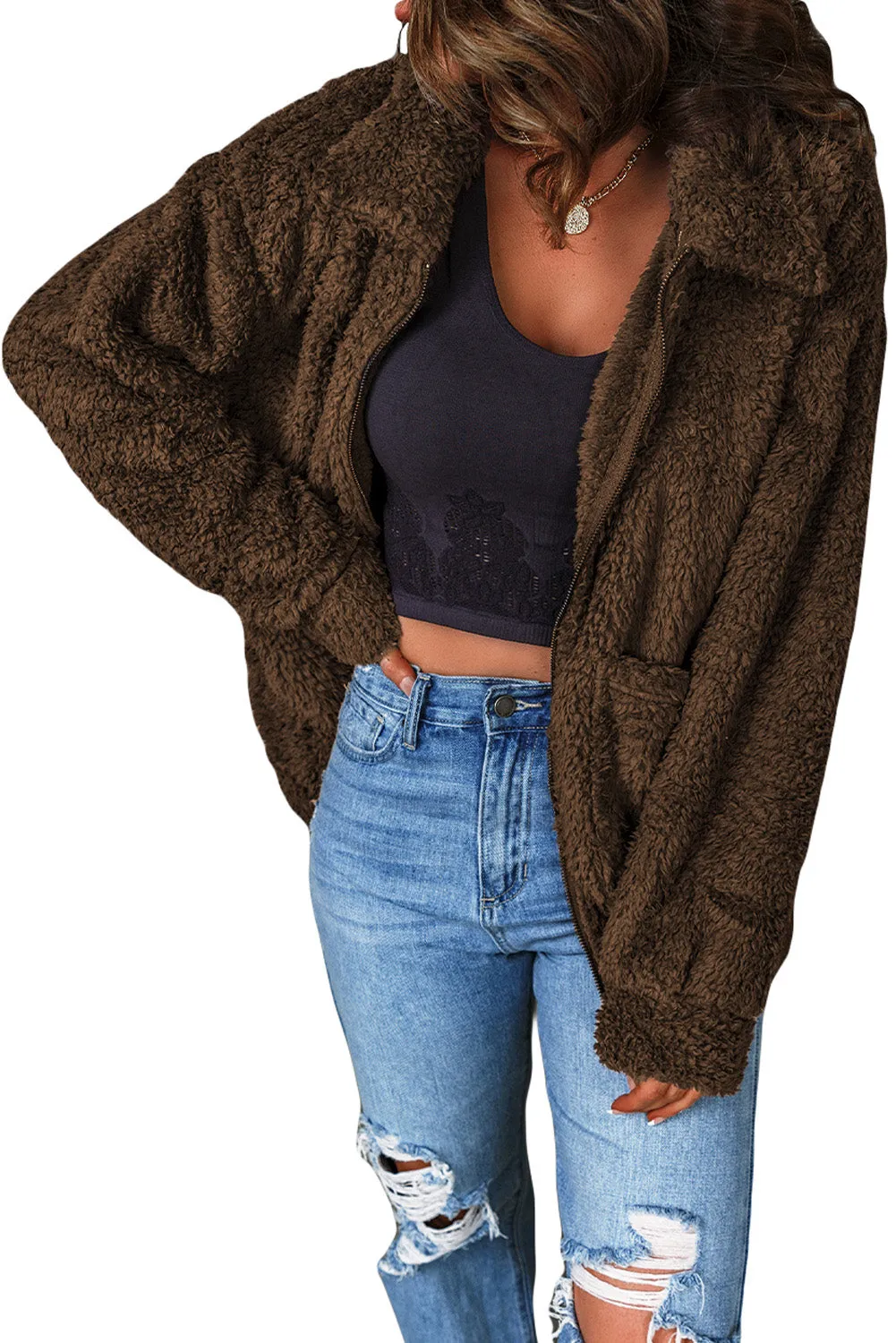 Brown Fleece Coat