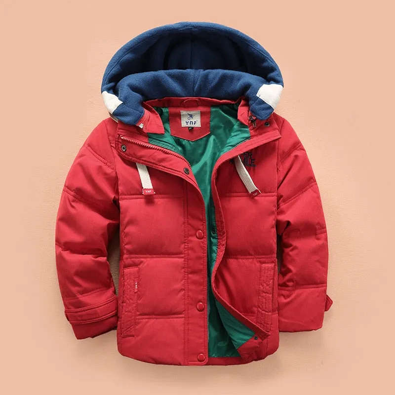 Children Down & Parkas winter kids outerwear boys casual warm hooded jacket for boys