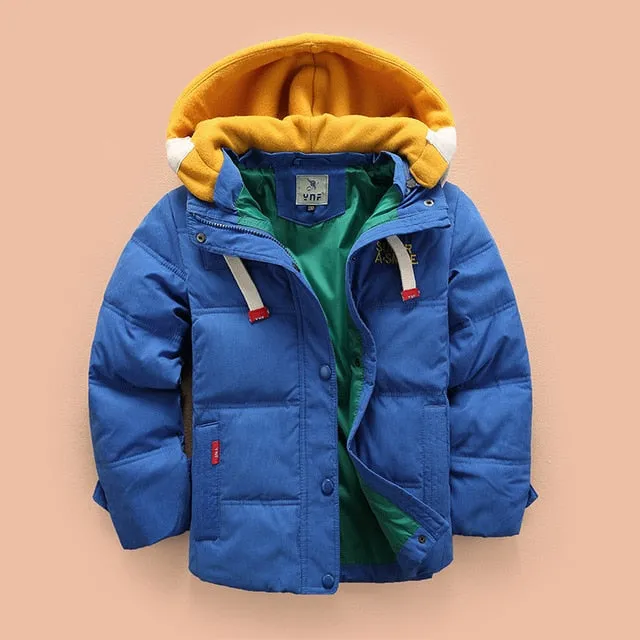 Children Down & Parkas winter kids outerwear boys casual warm hooded jacket for boys