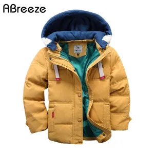 Children Down & Parkas winter kids outerwear boys casual warm hooded jacket for boys