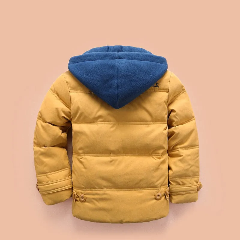 Children Down & Parkas winter kids outerwear boys casual warm hooded jacket for boys