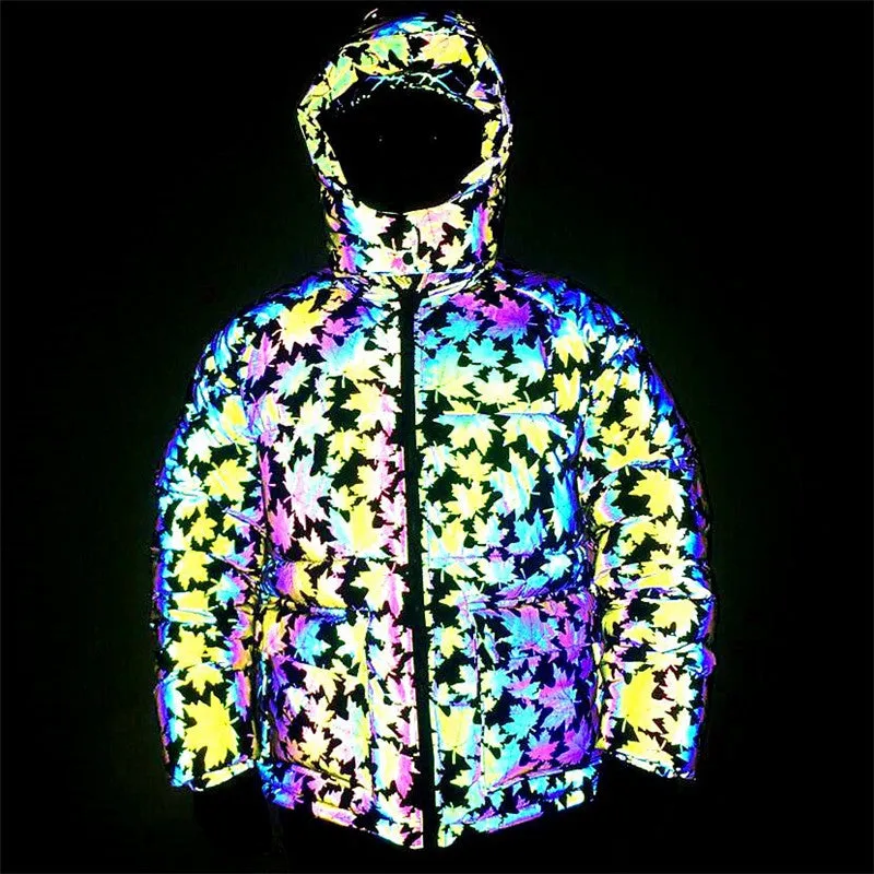 Colorful Reflective Cotton Clothing Thickened Warmth Plus Size