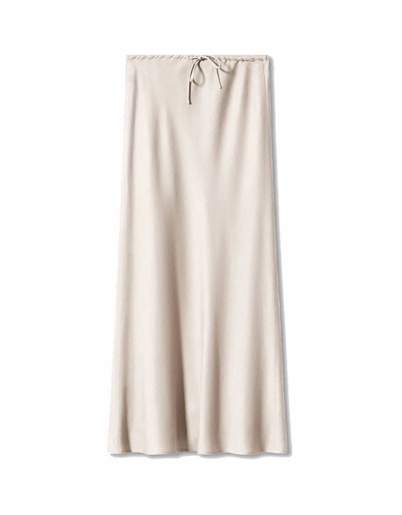 Drawstring Waisted Silk Long Skirt