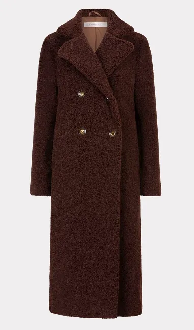 Esqualo Coat long Boucle | Chocolate