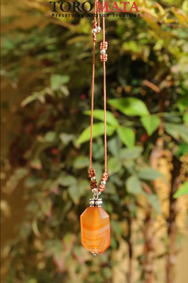 Faceted Carnelian Drop II