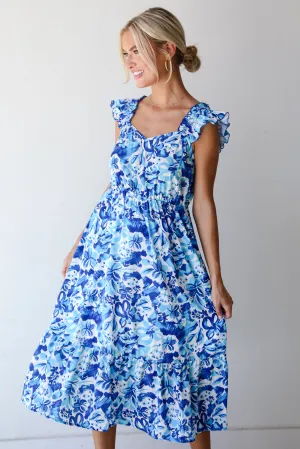 FINAL SALE - Sweetest Life Blue Floral Midi Dress