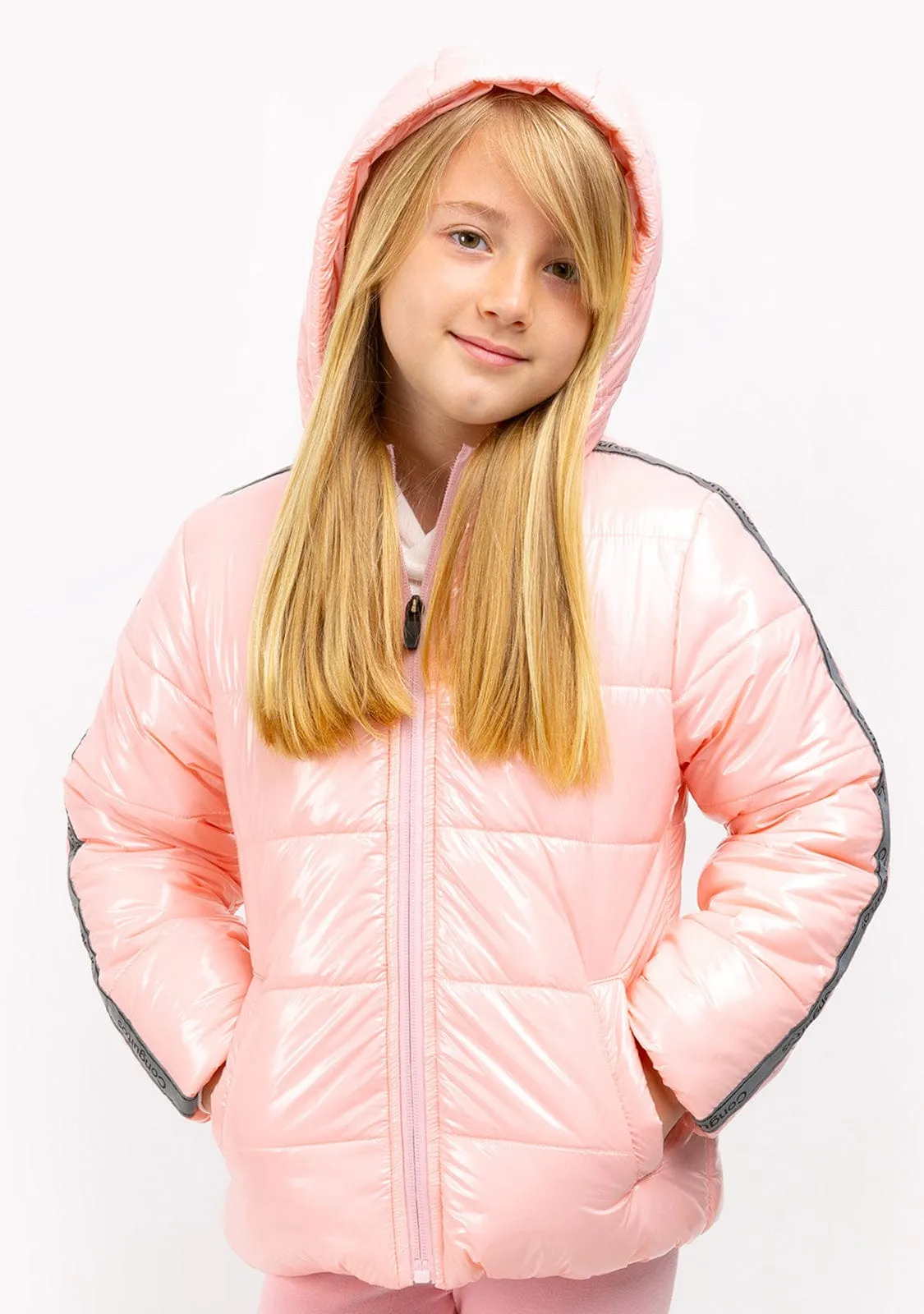 Girl's Pink Reflective Anorak