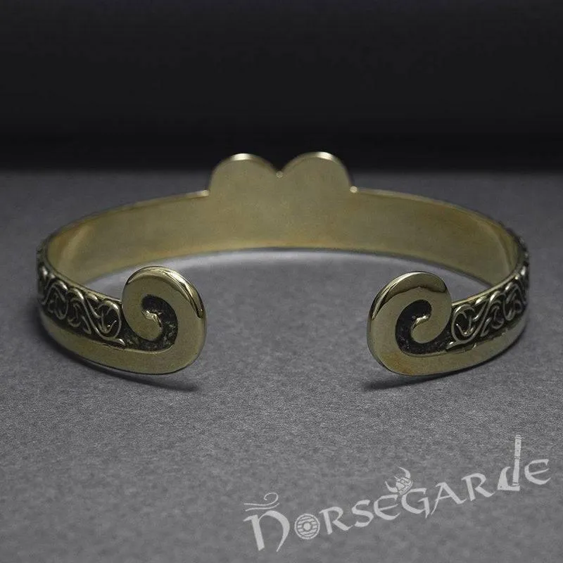 Handcrafted Floral Pattern Arm Ring - Bronze