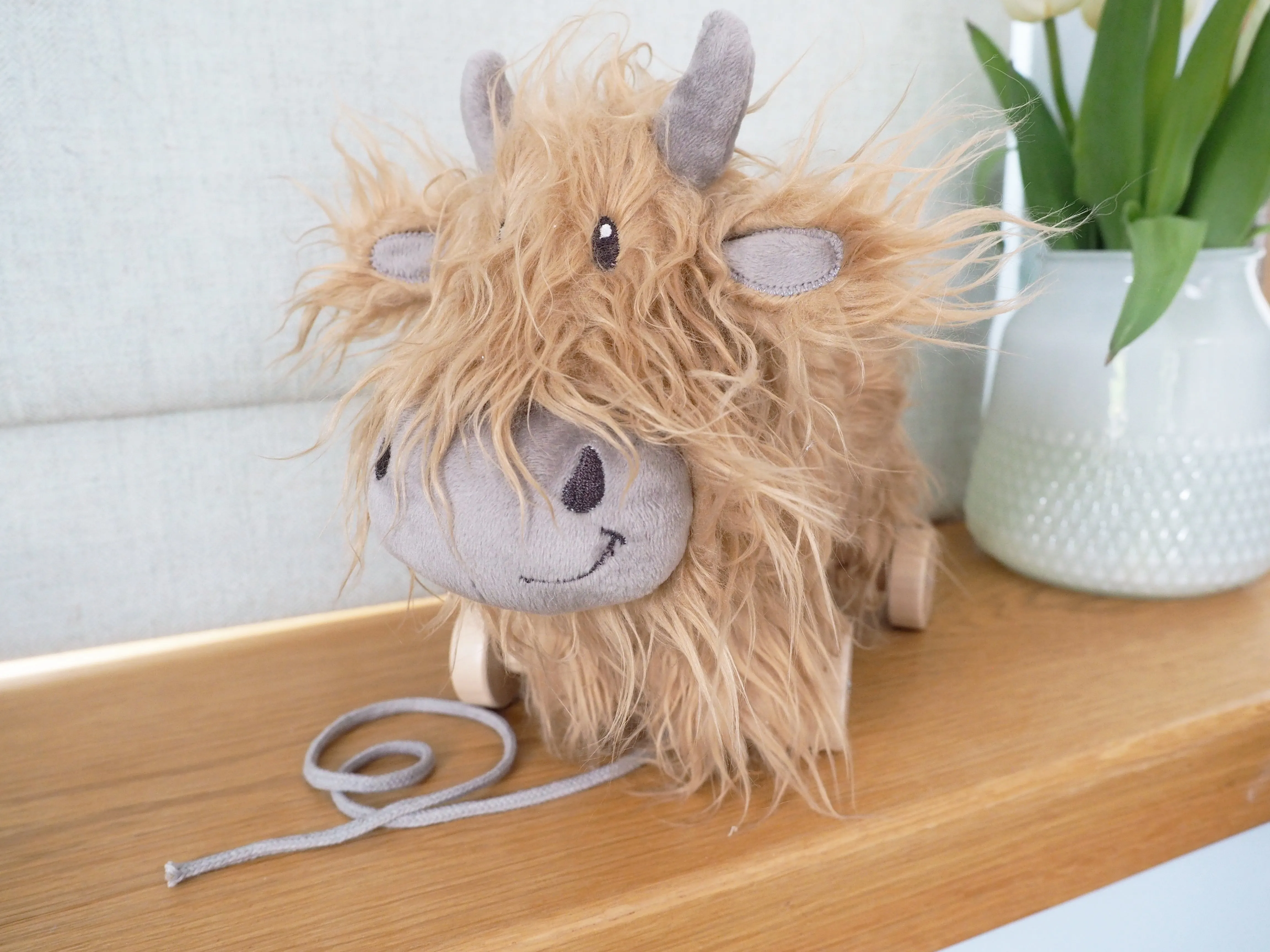 Hubert Highland Cow Pull Along Toy