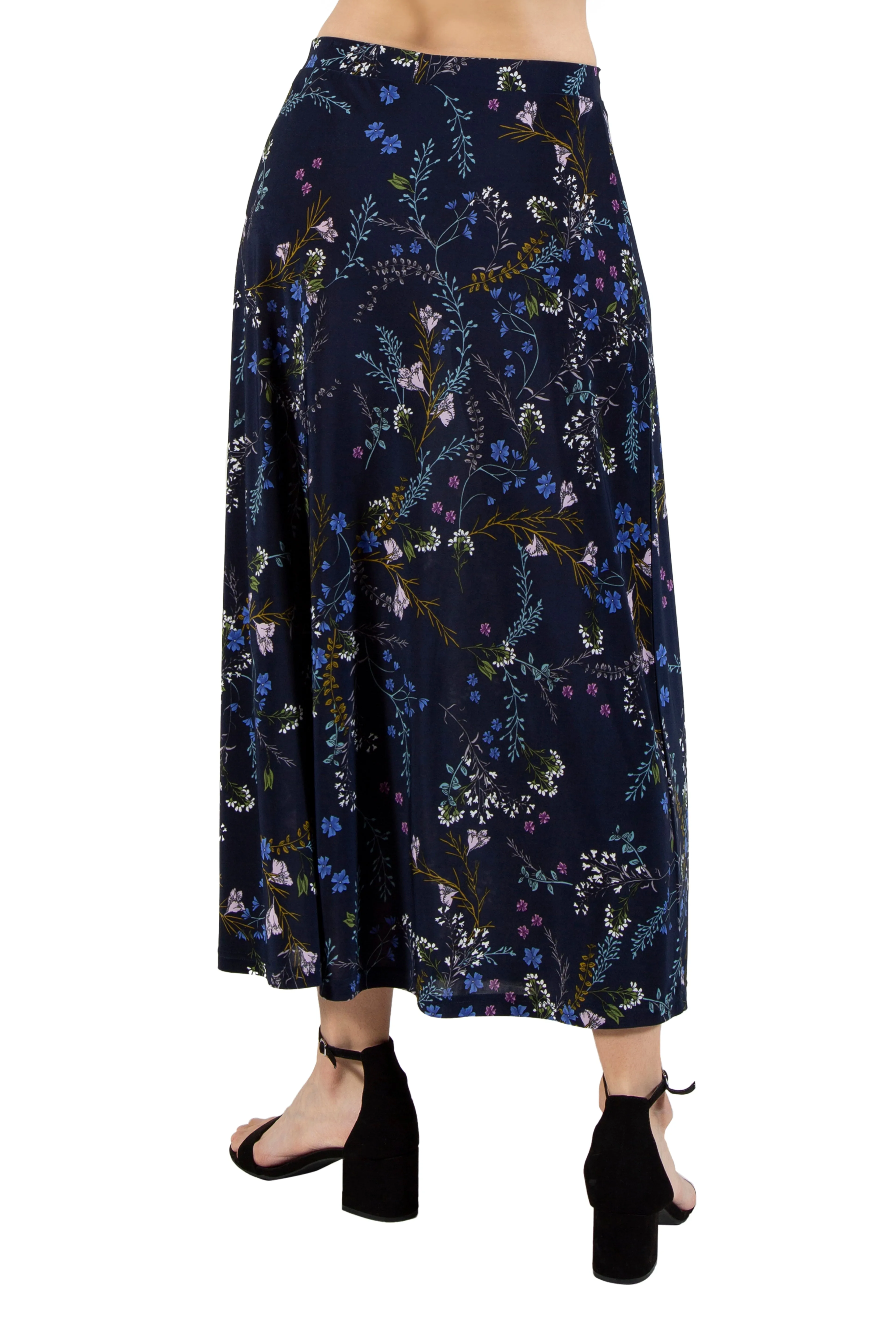 La Cera Plus Size A line Printed Jersey Skirt