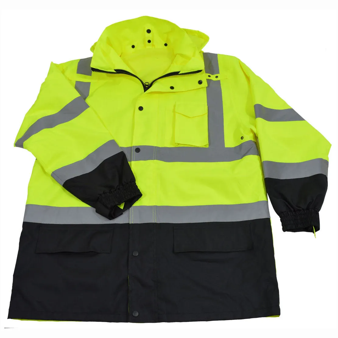 LBPJ3IN1-C3 ANSI Class 3 High-Vis Lime /Black Bottom Waterproof 3-in-1 Parka Jacket