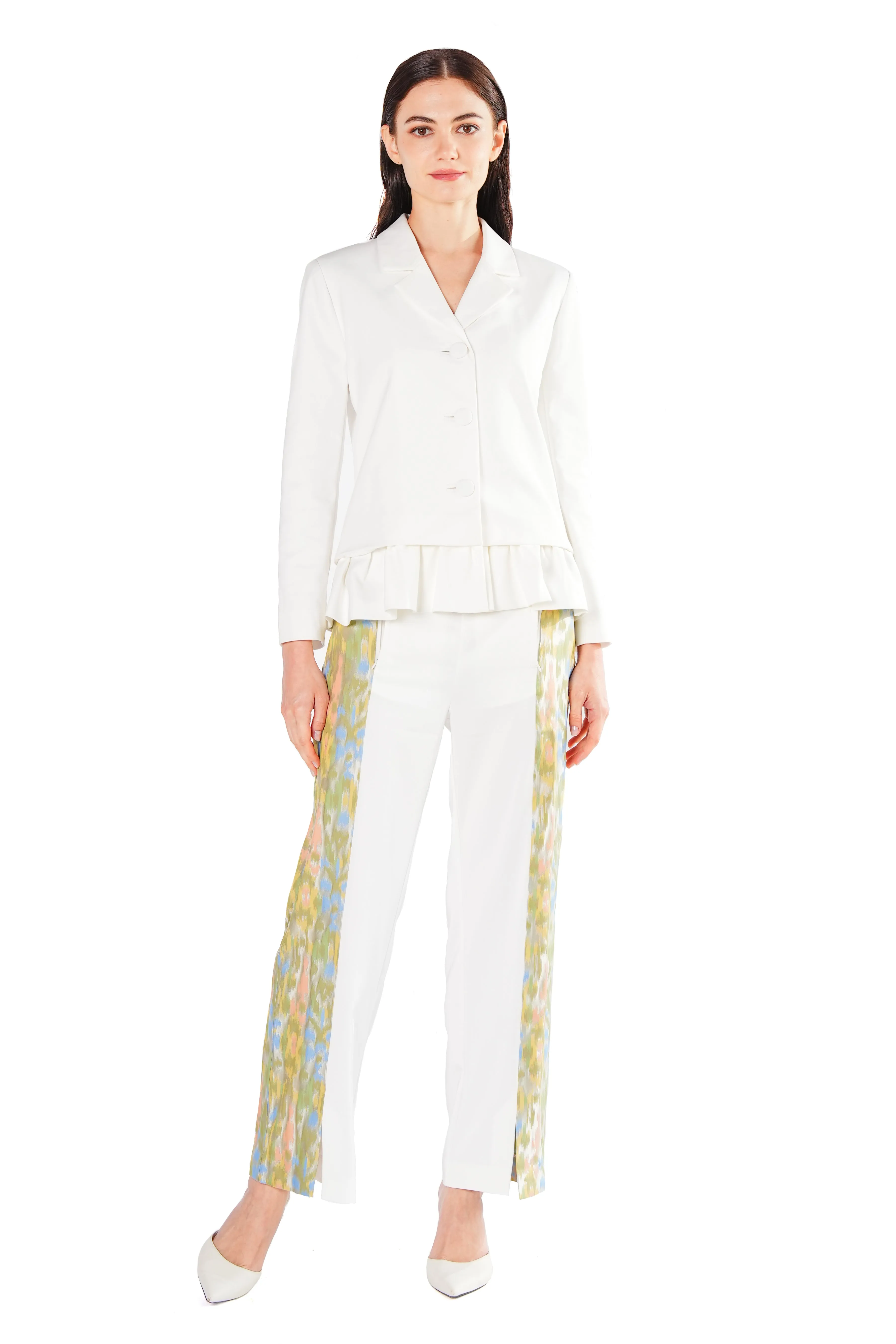 Leila Two-Toned Jacquard Trousers