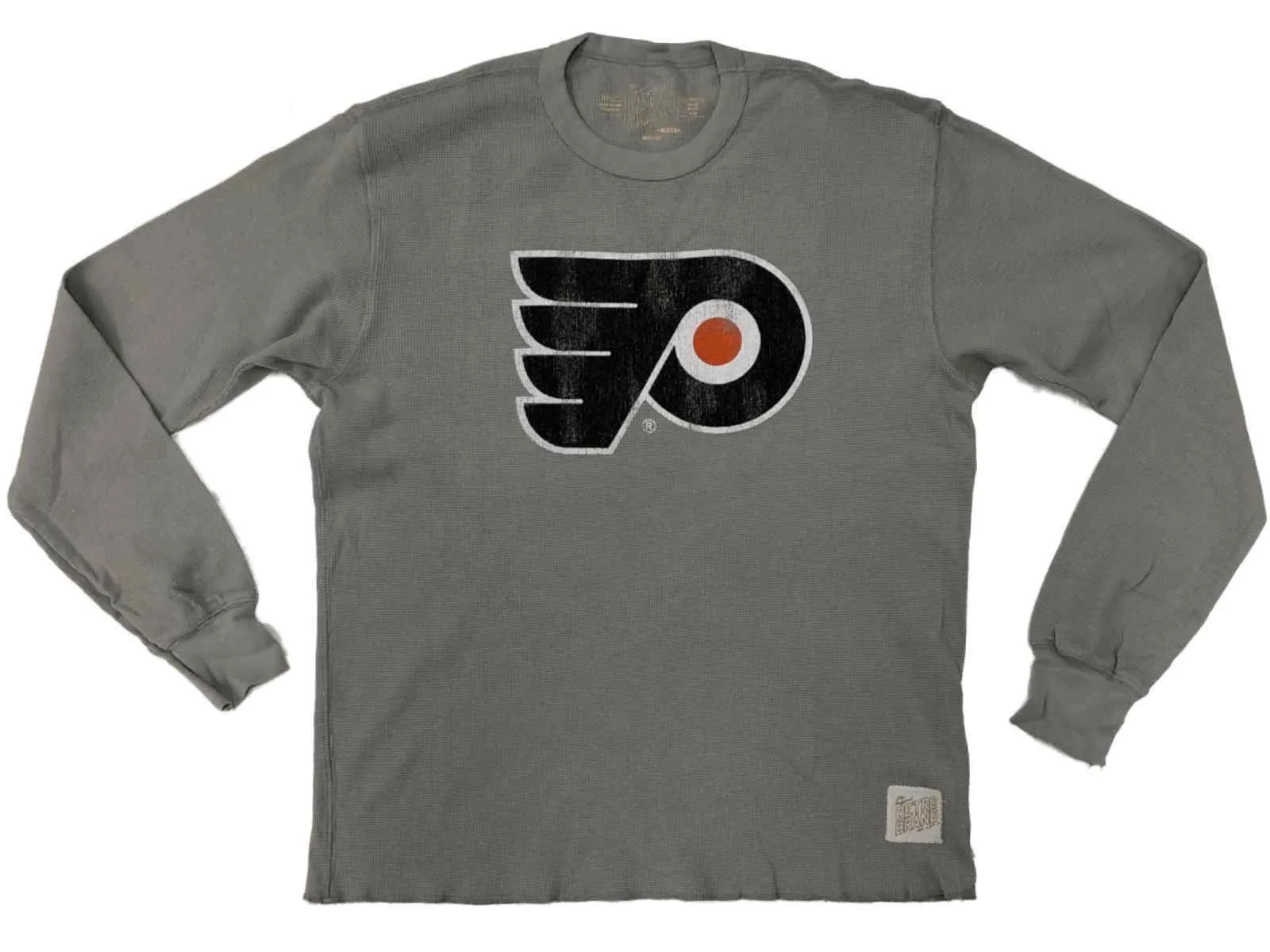 Philadelphia Flyers Retro Brand Light Gray Lightweight Waffle Pullover T-Shirt