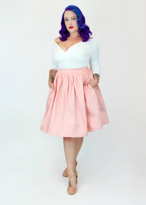 Salmon Pink Pleated Circle Skirt #PC-PP