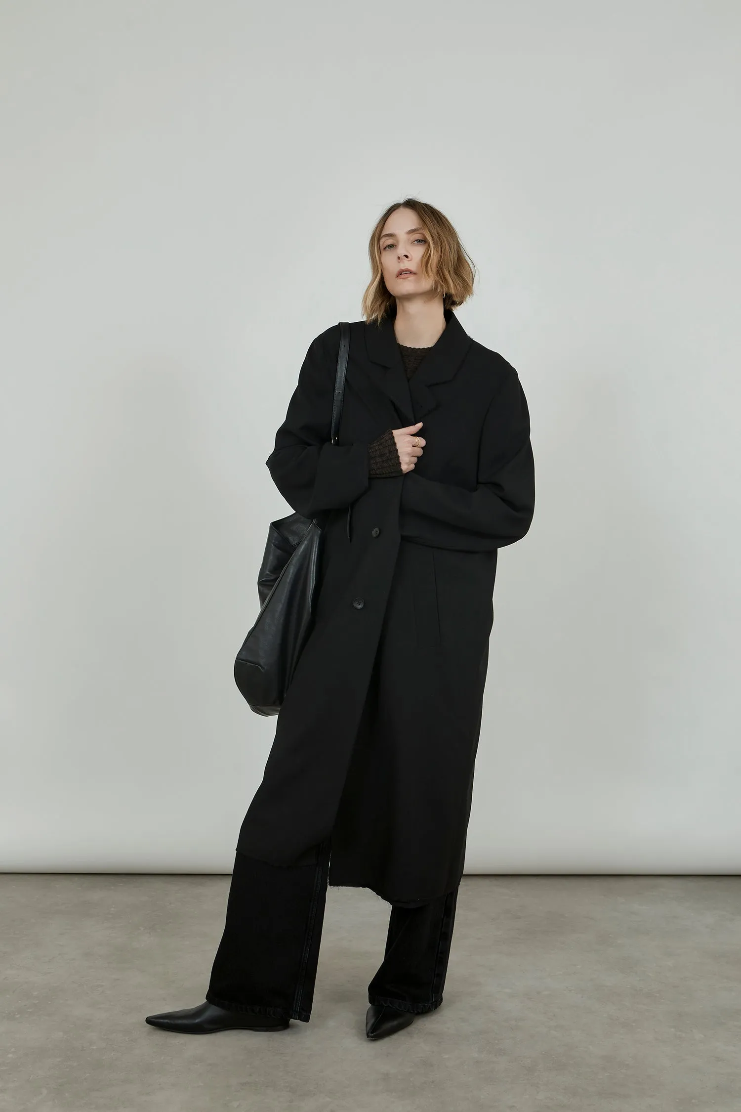 Sanday coat | Black - Virgin wool