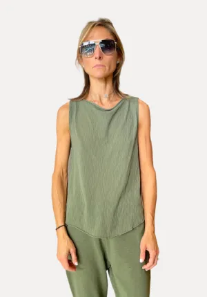 Shot Cotton Knitted Top - Green