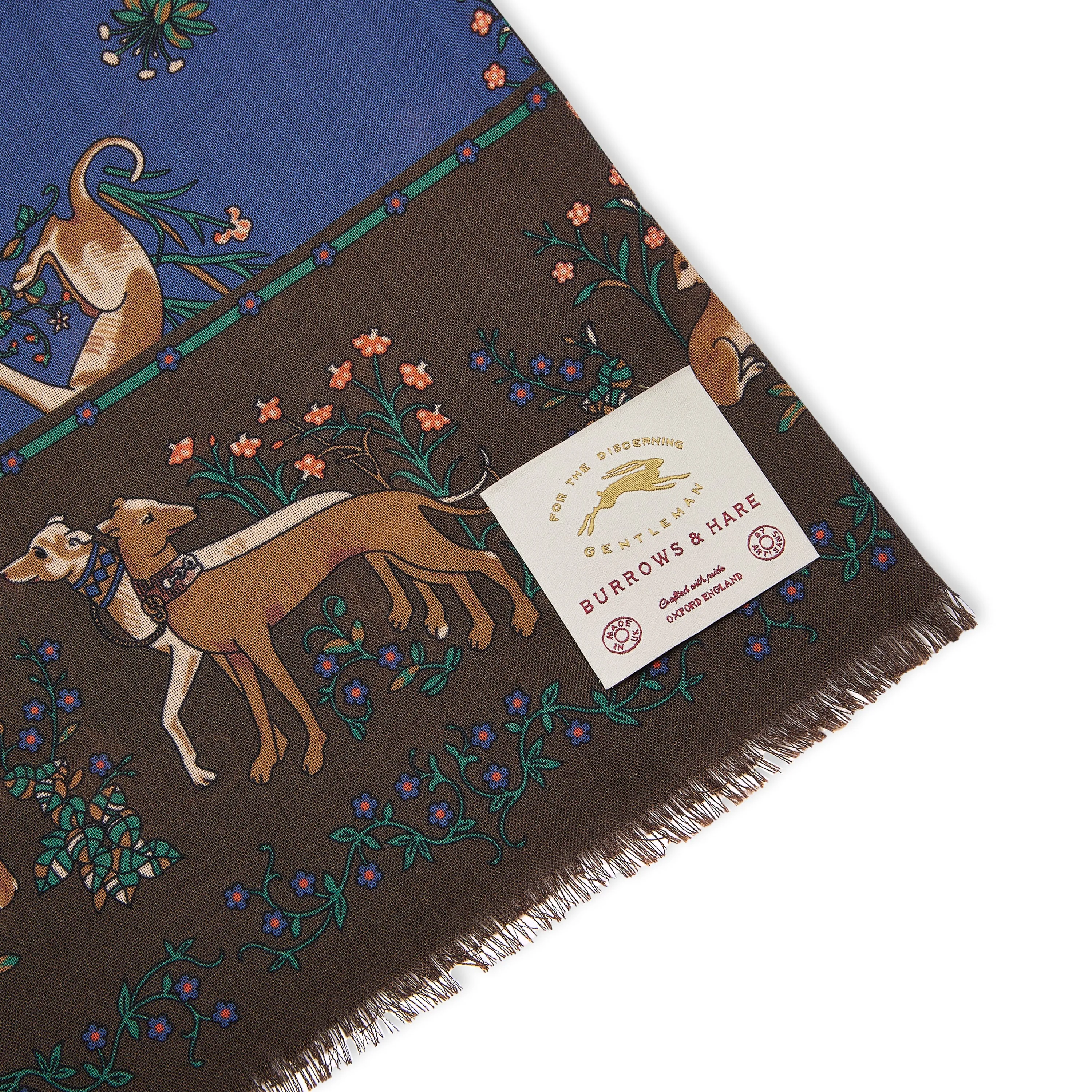 Silk Scarf - Dog Navy