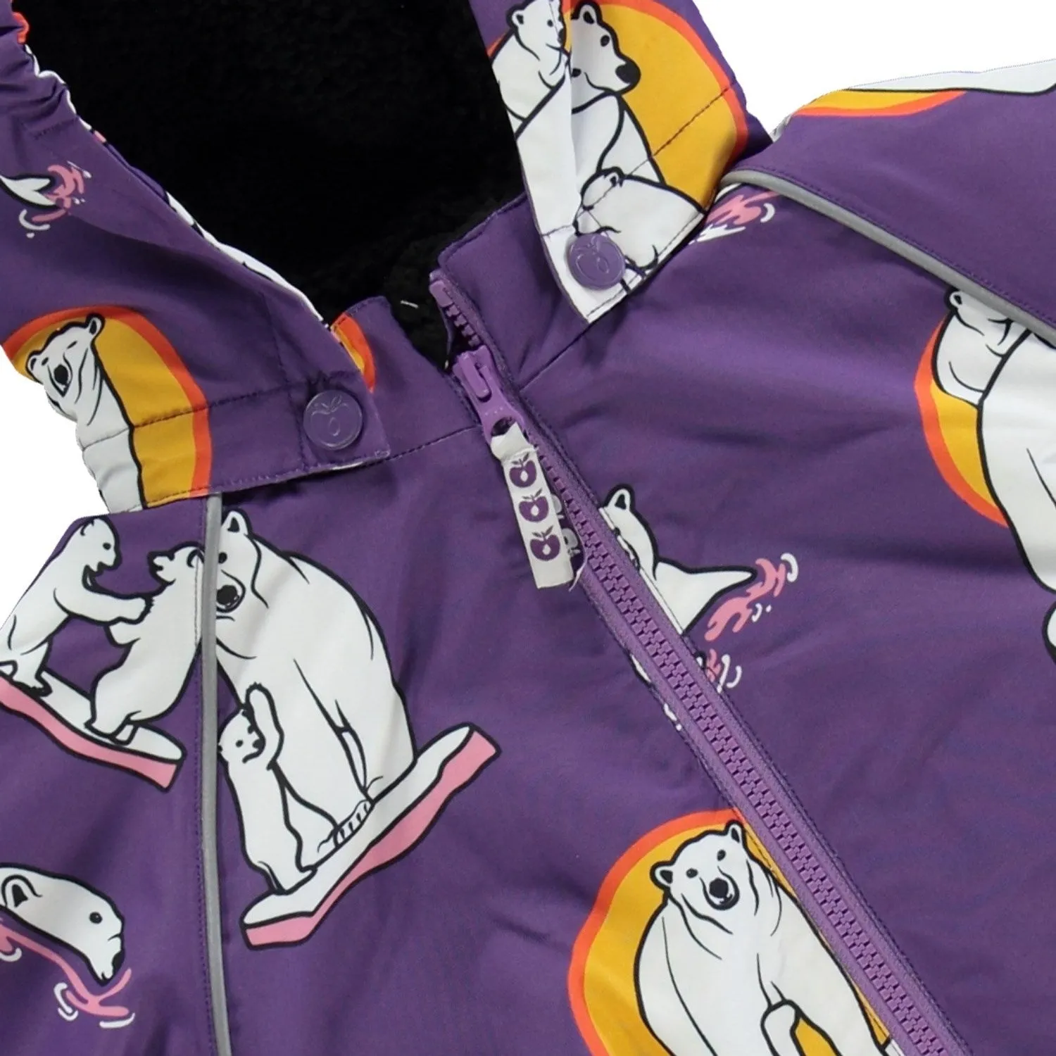 Småfolk Purple Heart Winter Coat With Polar Bears