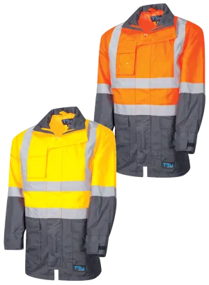 Tru Workwear Hi Vis 2 Tone Outer Shell Rain Jacket c/w Reflective Tape TJ2900T6