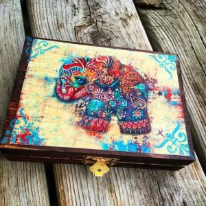 Vintage Elephant Plug Jewelry Box or Storage Box