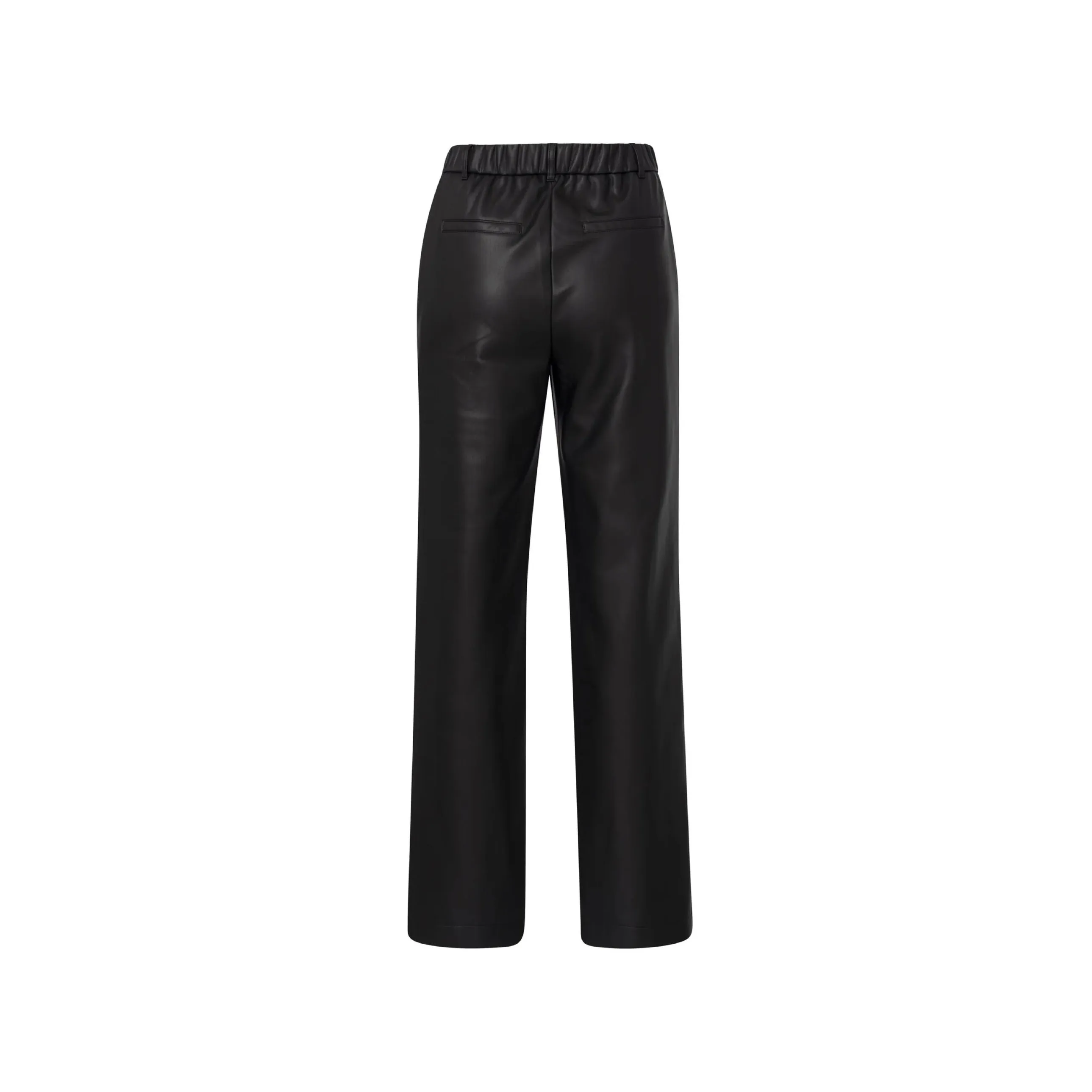 Yaya 309154-410 Faux Leather Wide Leg Trousers